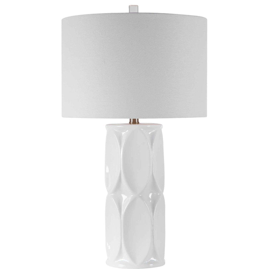 MADGE GLOSSY WHITE CERAMIC LAMP