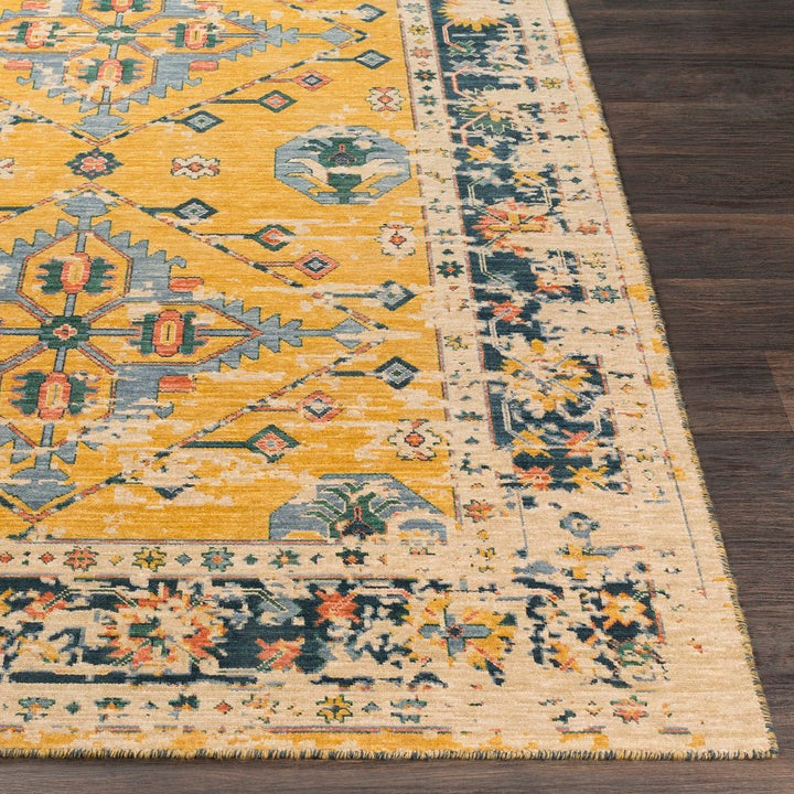 MAGDA WOOL RUG: SAFFRON, NAVY MULTI