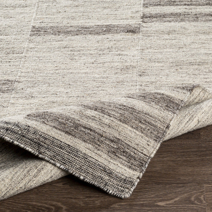 MAJI WOOL + VISCOSE FLAT RUG: ASH GREY