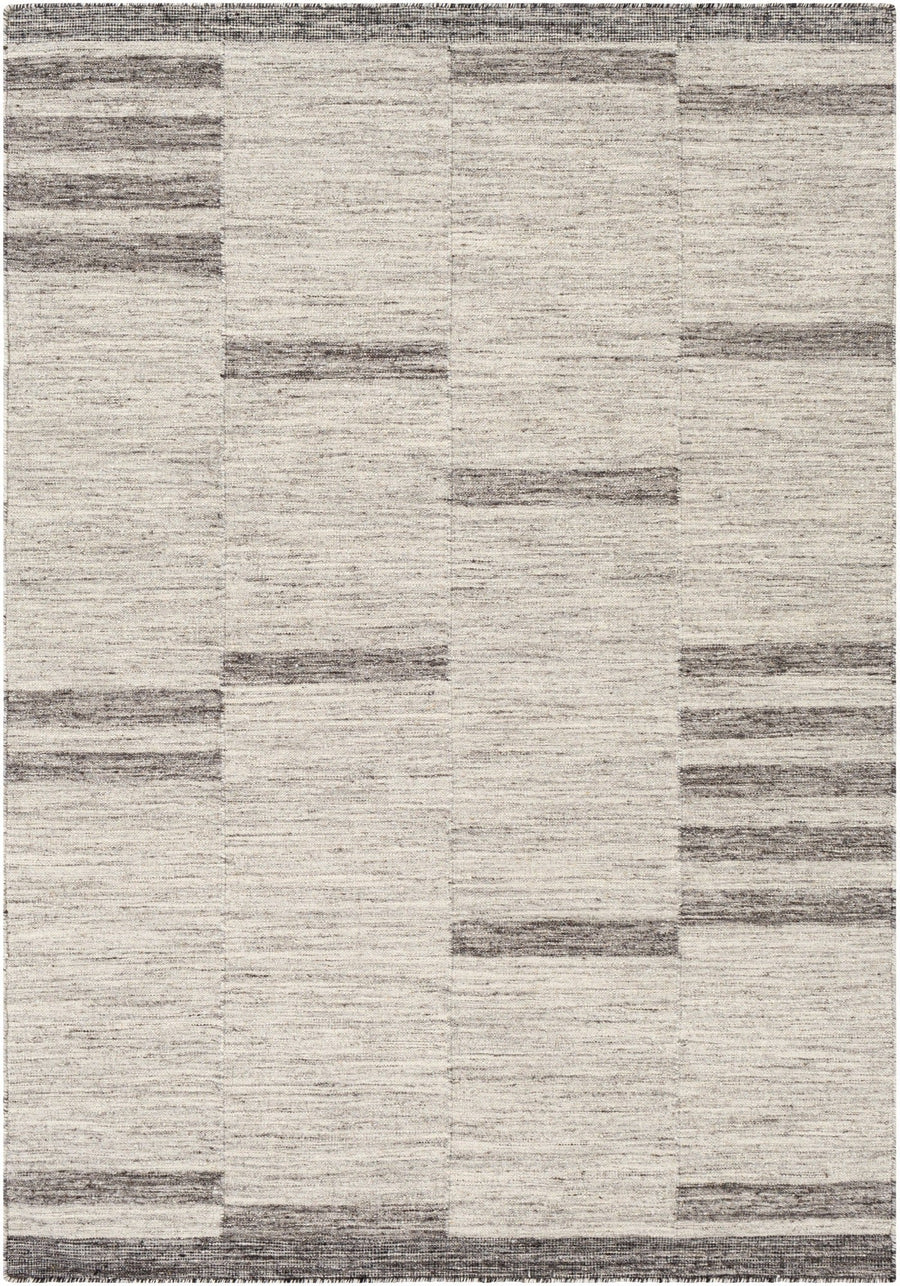 MAJI WOOL + VISCOSE FLAT RUG: ASH GREY