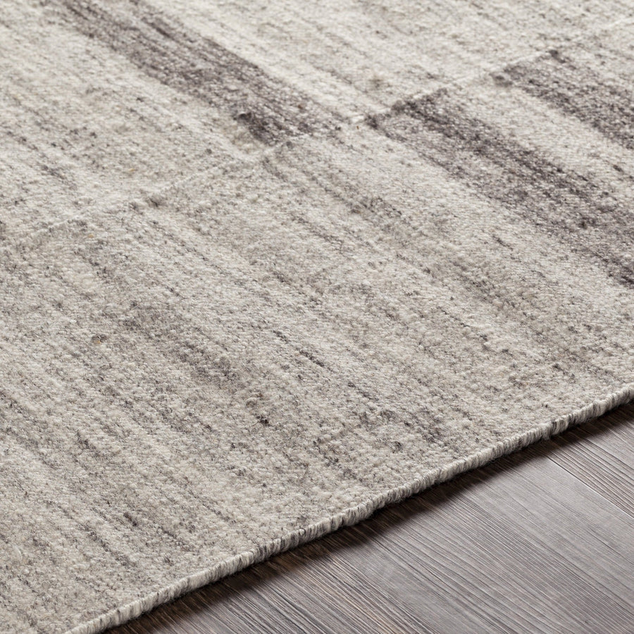 MAJI WOOL + VISCOSE FLAT RUG: ASH GREY