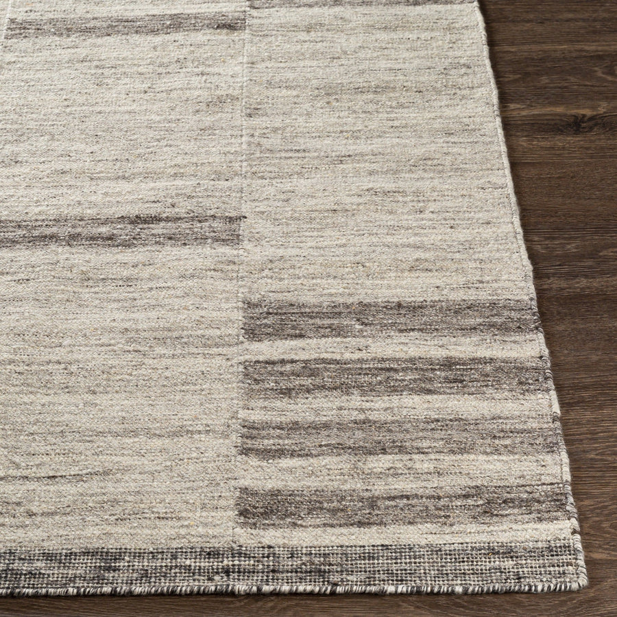 MAJI WOOL + VISCOSE FLAT RUG: ASH GREY