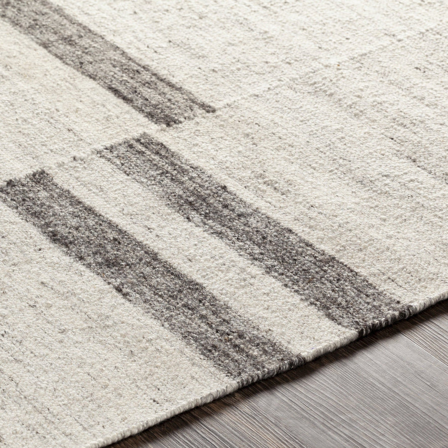 MAJI WOOL + VISCOSE FLAT RUG: IVORY, ASH