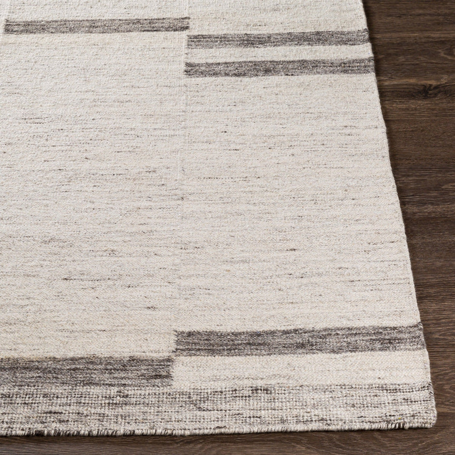 MAJI WOOL + VISCOSE FLAT RUG: IVORY, ASH