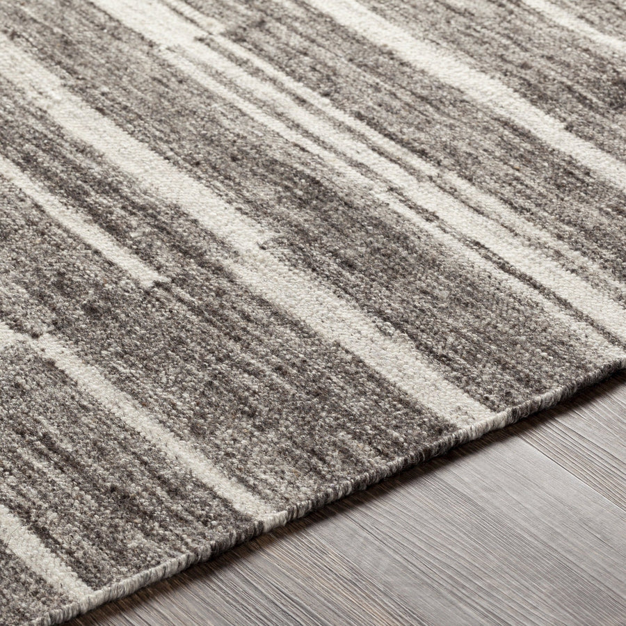 MAKI WOOL + VISCOSE FLAT RUG: CHARCOAL