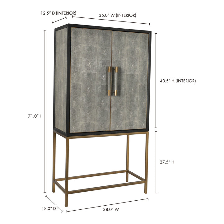 MAKO SHAGREEN TALL BAR CABINET