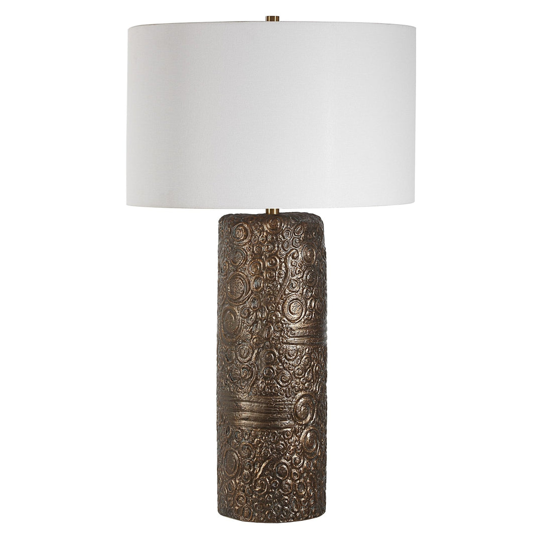 MALAGA AGED BRONZE CERAMIC TABLE LAMP