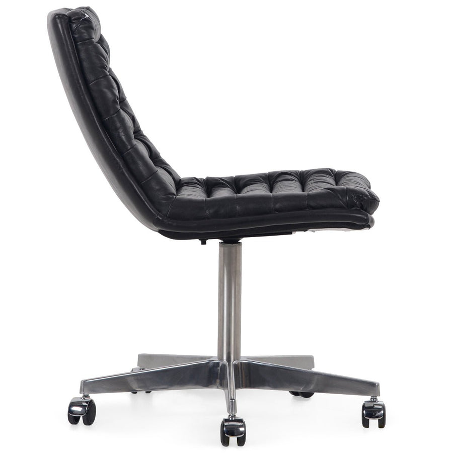 MALIBU RIDER BLACK LEATHER DESK CHAIR