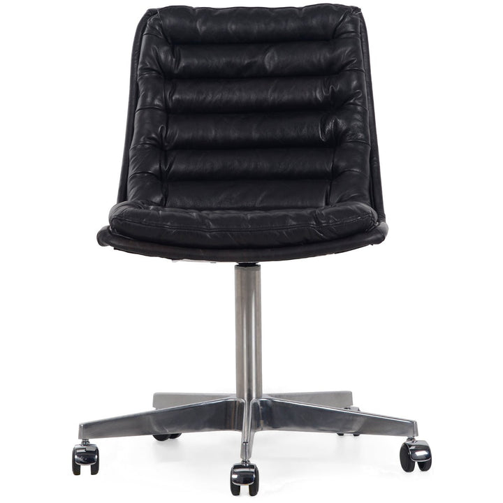 MALIBU RIDER BLACK LEATHER DESK CHAIR