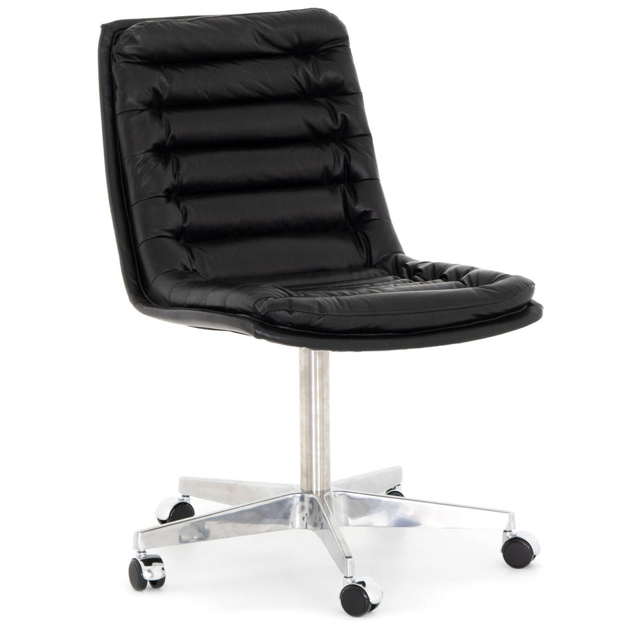 MALIBU RIDER BLACK LEATHER DESK CHAIR