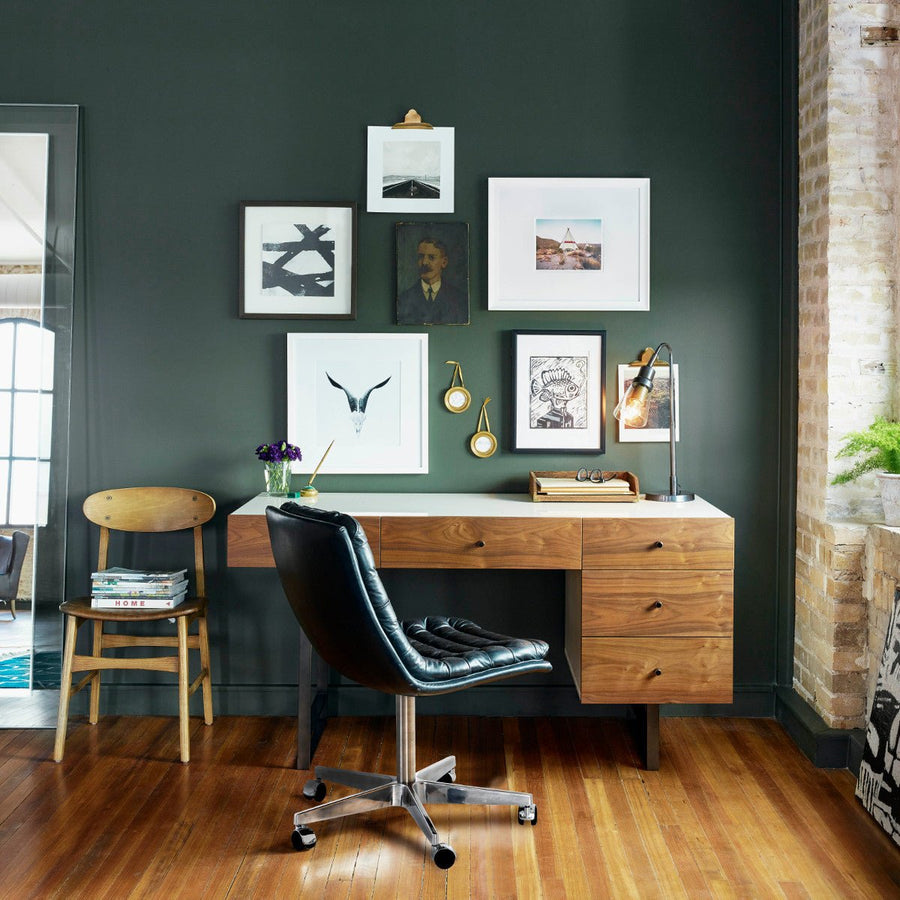 MALIBU RIDER BLACK LEATHER DESK CHAIR