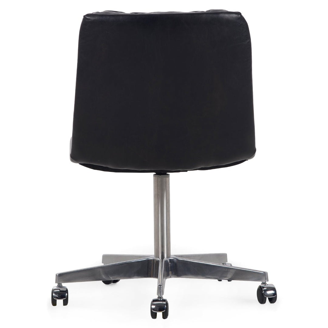 MALIBU RIDER BLACK LEATHER DESK CHAIR