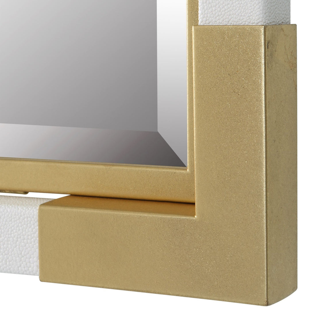 MALIK GOLD & WHITE SHAGREEN MIRROR