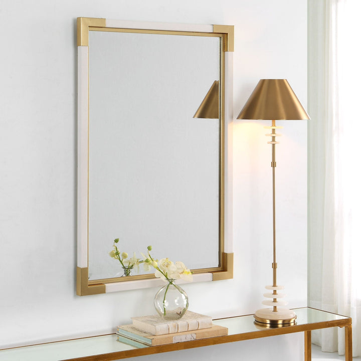 MALIK GOLD & WHITE SHAGREEN MIRROR