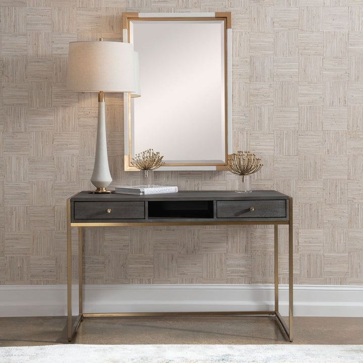 MALIK GOLD & WHITE SHAGREEN MIRROR