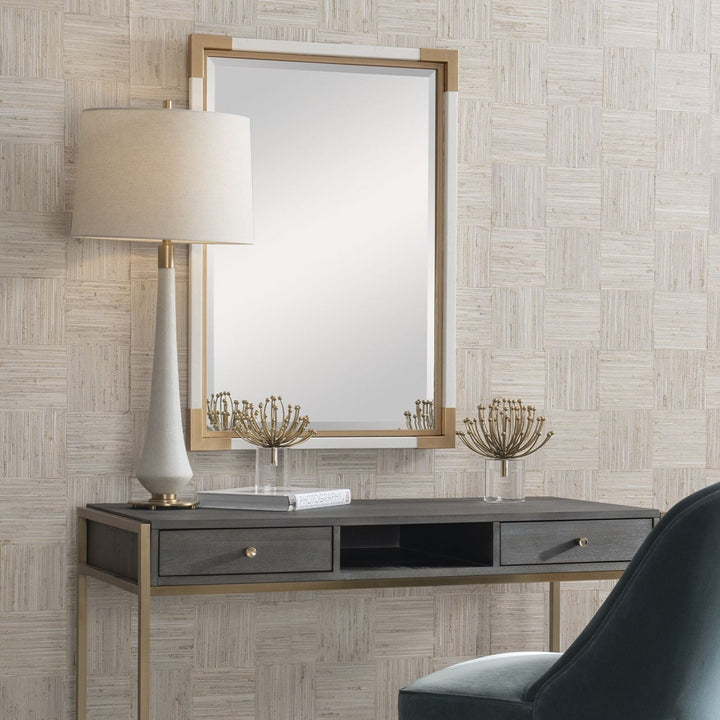 MALIK GOLD & WHITE SHAGREEN MIRROR