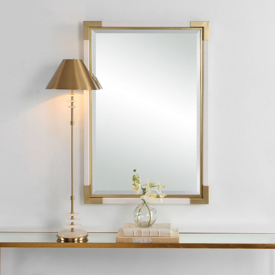 MALIK GOLD & WHITE SHAGREEN MIRROR