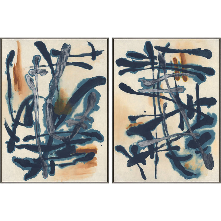 "MANGATA" METALLIC SILVER EMBELLISHED ART DIPTYCH