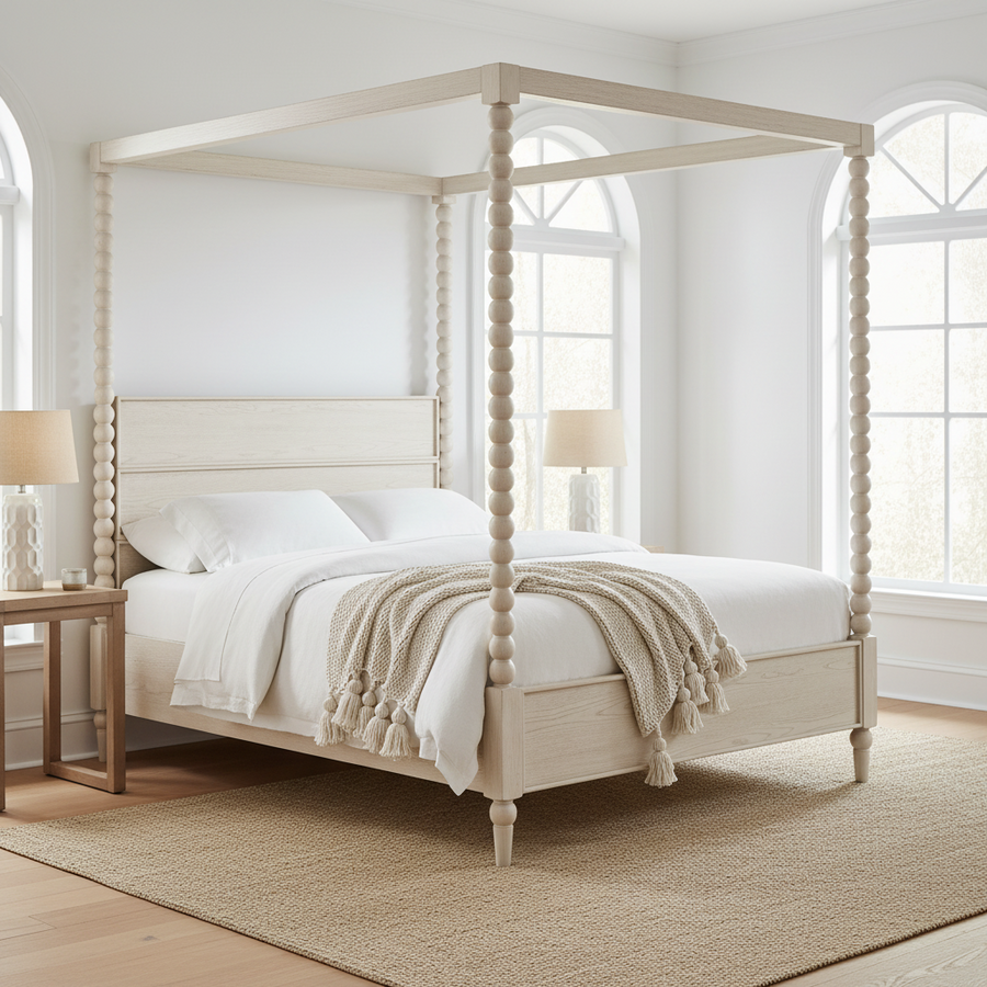 MARCIE BEADED WOOD POSTER BED