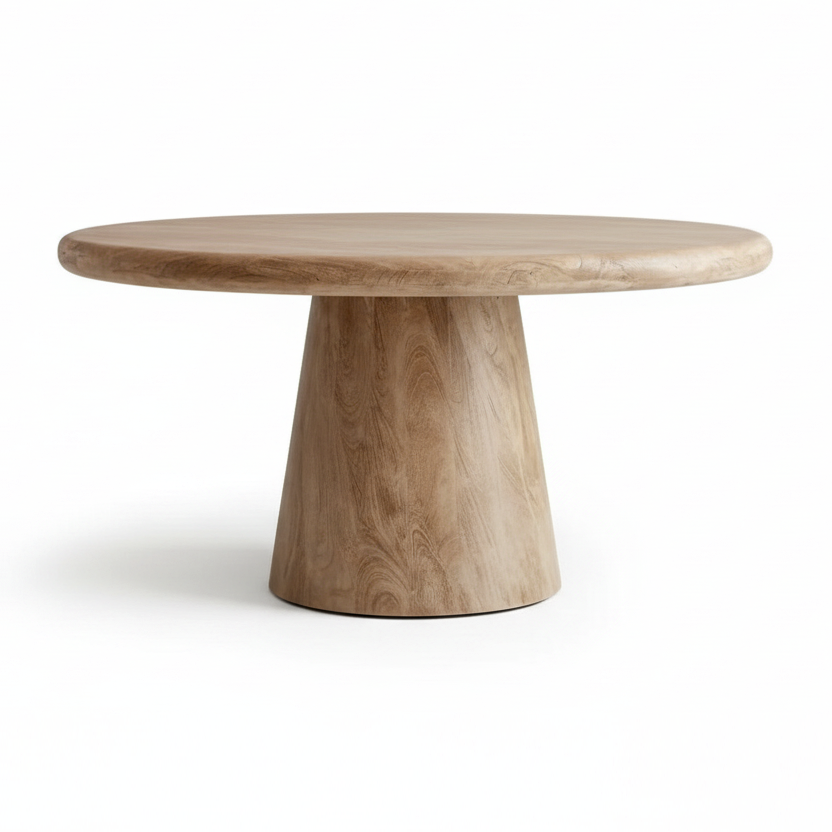 MARLEY 60"RD SANBLASTED NATURAL DINING TABLE