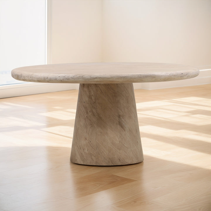 MARLEY 60"RD SANBLASTED NATURAL DINING TABLE