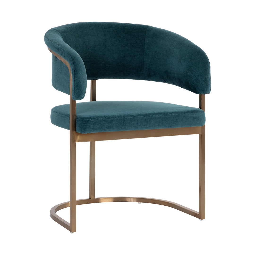 MARRIS DANNY TEAL GOLD DINING ARMCHAIR