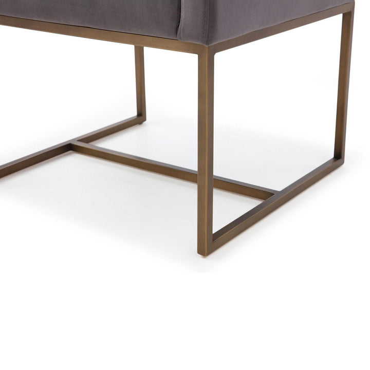 MARTY MODERN DARK GREY AND COPPER ANTIQUE BRASS DINING CHAIR