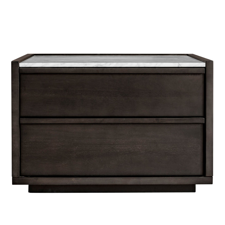 MASON ACACIA WOOD + MARBLE TOP NIGHTSTAND