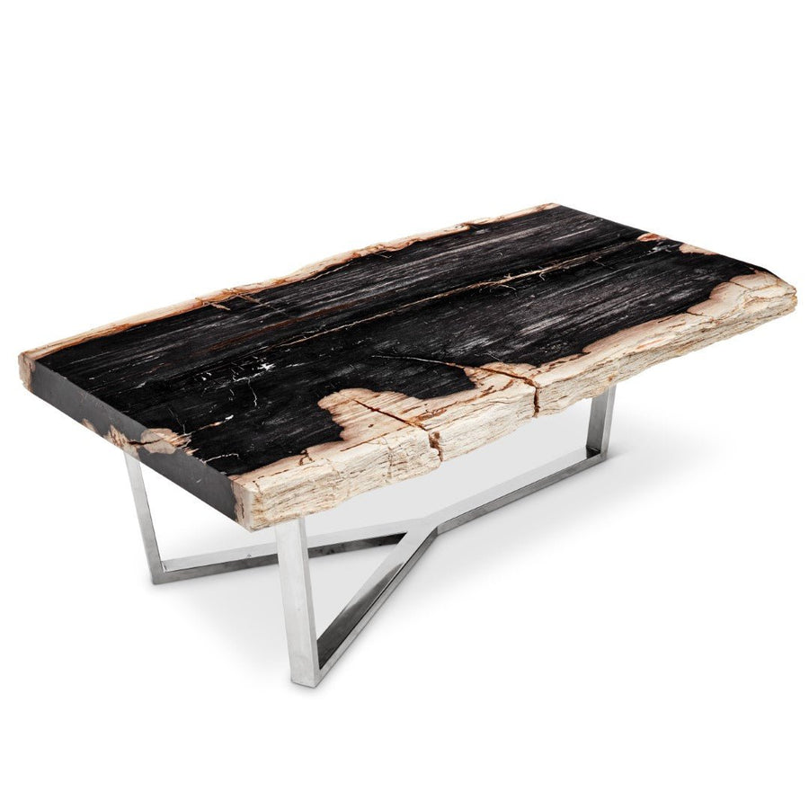 MASSO PETRIFIED WOOD SLAB COFFEE TABLE: DARK