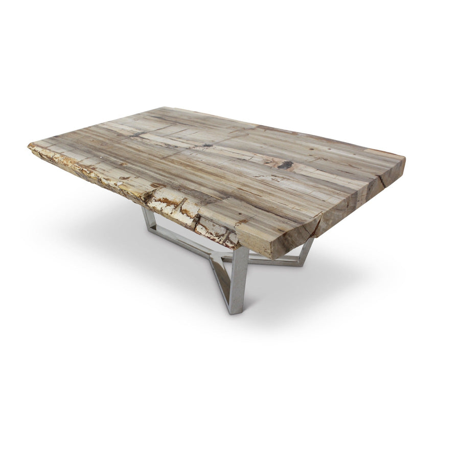 MASSO PETRIFIED WOOD SLAB COFFEE TABLE: LIGHT