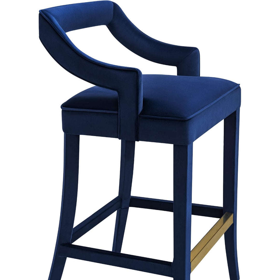 MAURA NAVY VELVET BAR STOOL