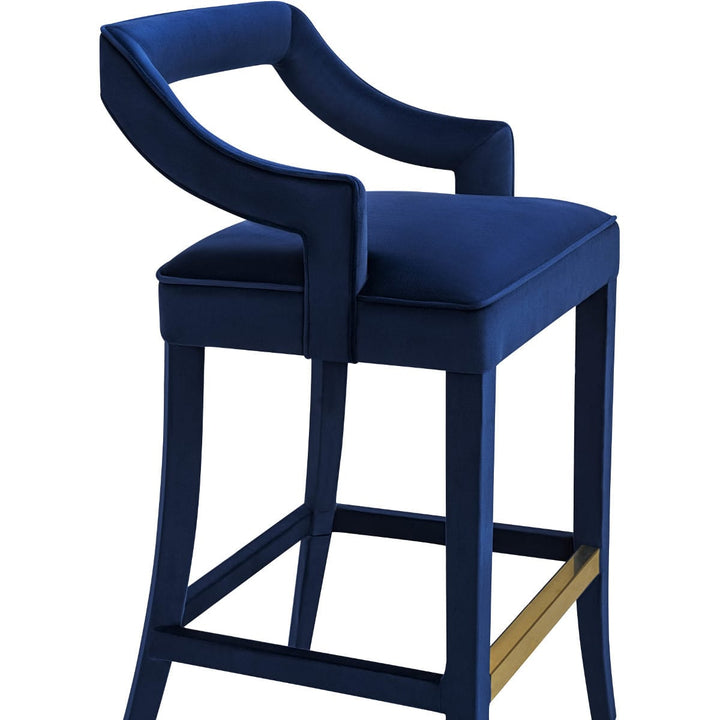 MAURA NAVY VELVET BAR STOOL