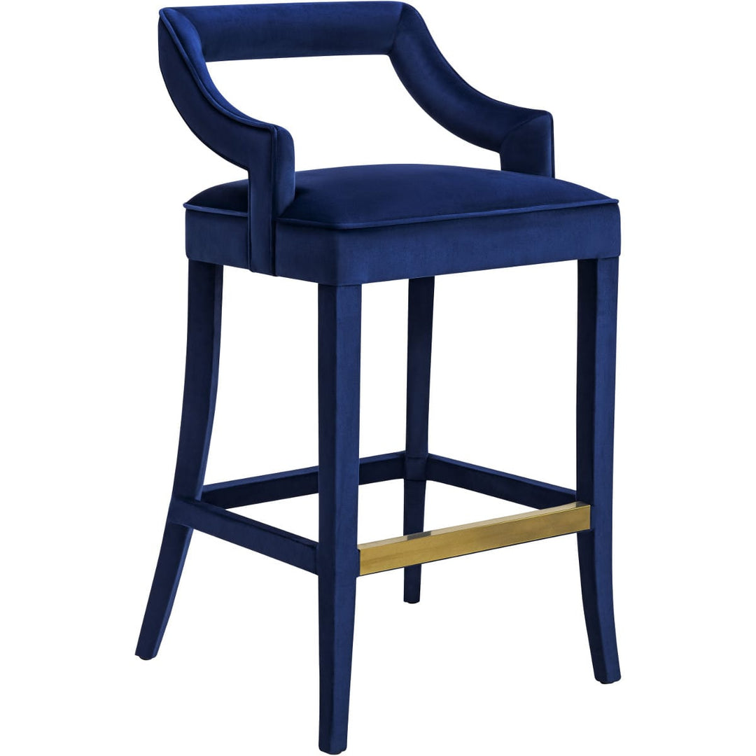 MAURA NAVY VELVET BAR STOOL