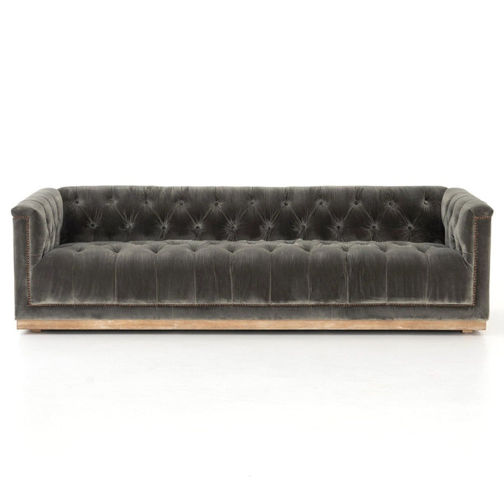 MAXX DISTRESSED VELVET SOFA: SAPPHIRE BIRCH