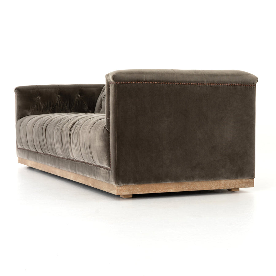 MAXX DISTRESSED VELVET SOFA: SAPPHIRE BIRCH