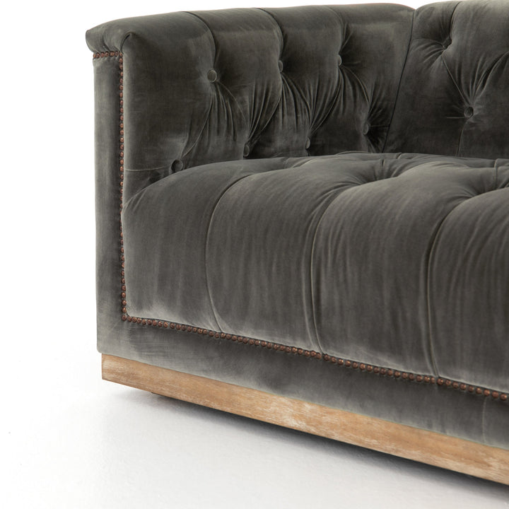 MAXX DISTRESSED VELVET SOFA: SAPPHIRE BIRCH