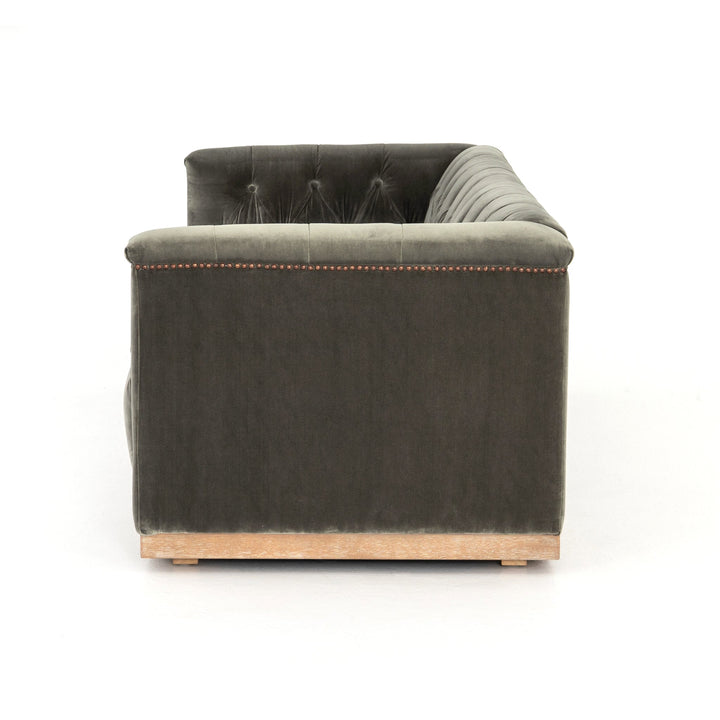 MAXX DISTRESSED VELVET SOFA: SAPPHIRE BIRCH