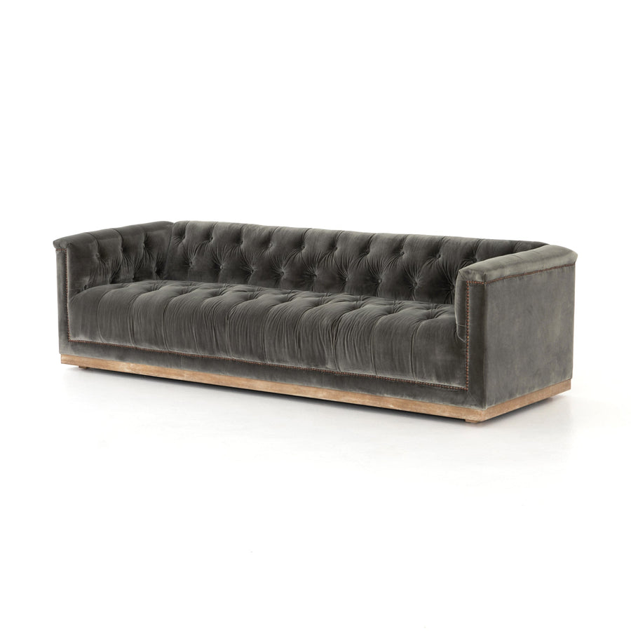 MAXX DISTRESSED VELVET SOFA: SAPPHIRE BIRCH