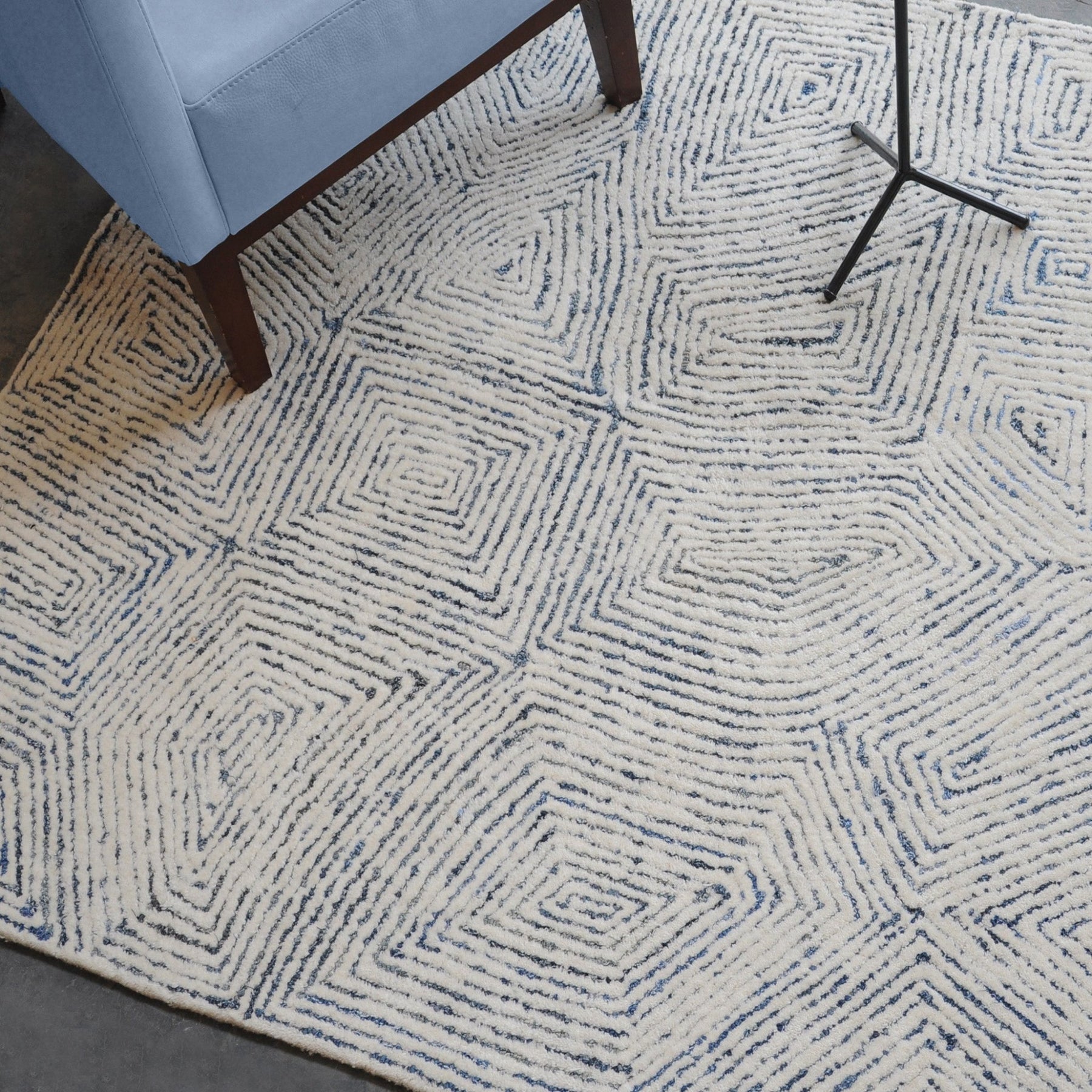 Denim Wool Rug MAZE RECYCLED DENIM + WOOL RUG – ShopDesignTap