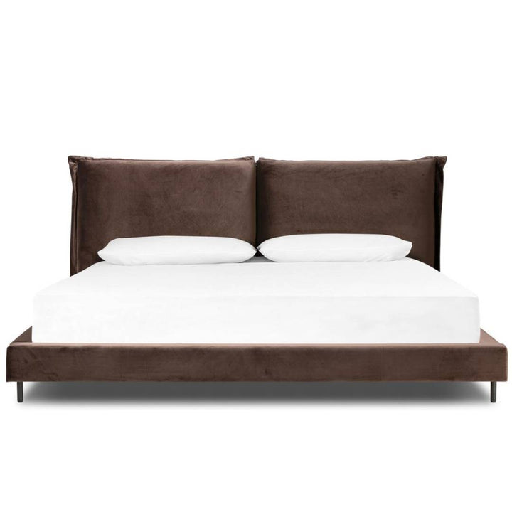 MEADOW COCOA VELVET UPHOLSTERED BED