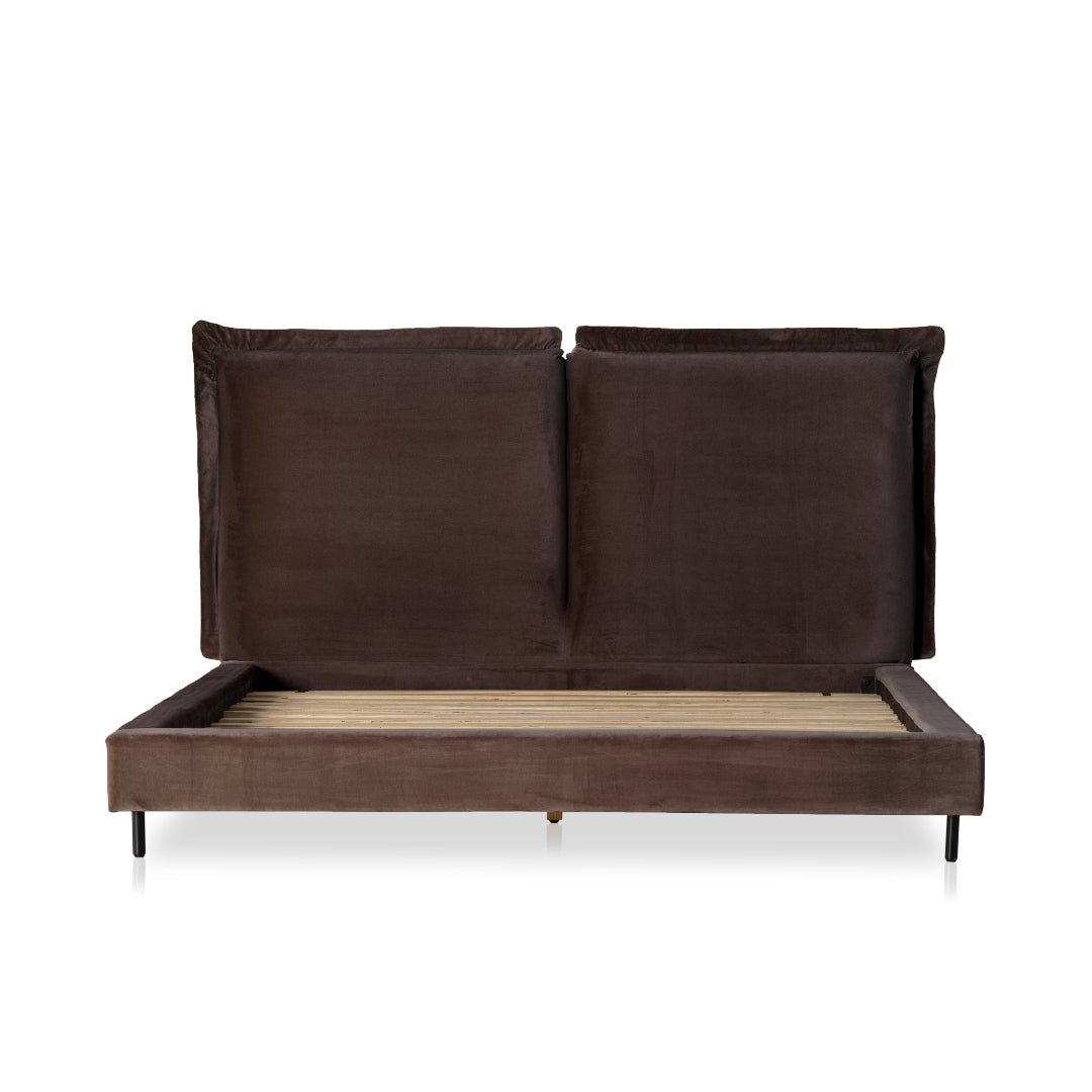 MEADOW COCOA VELVET UPHOLSTERED BED