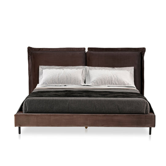 MEADOW COCOA VELVET UPHOLSTERED BED