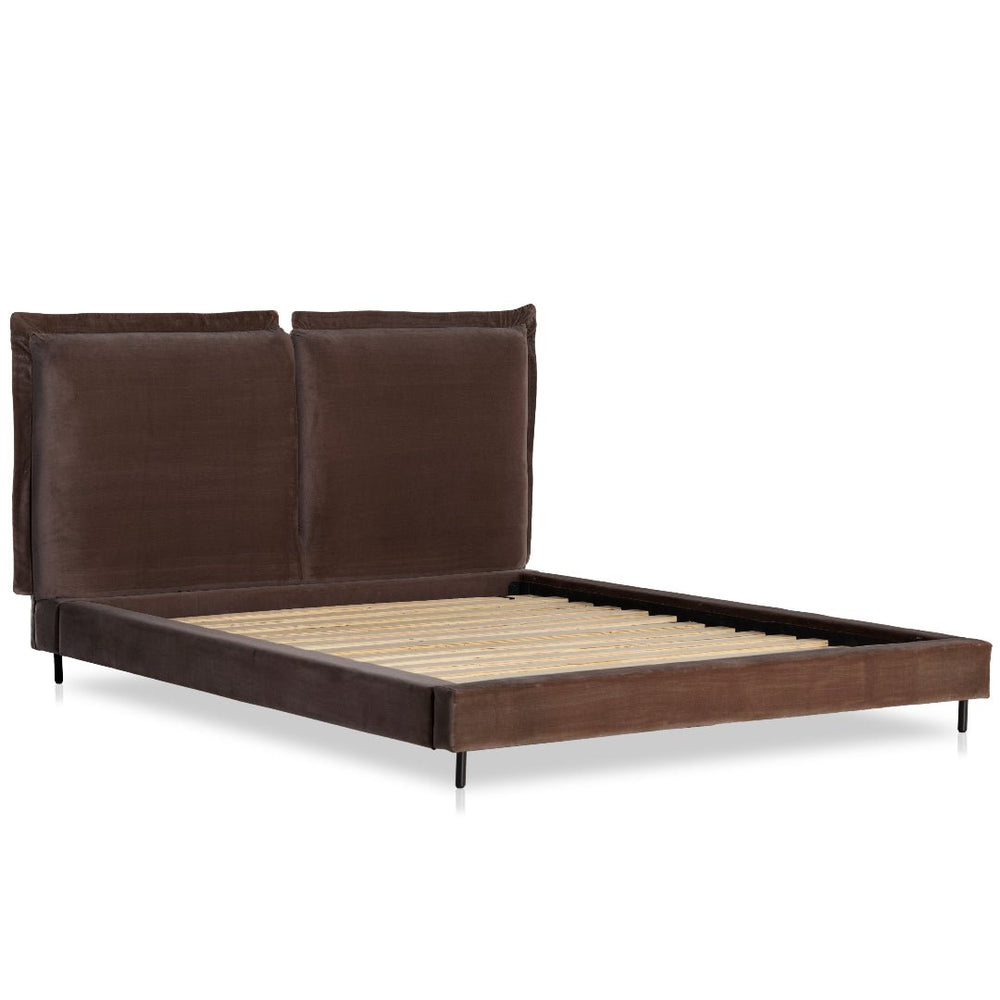 MEADOW COCOA VELVET UPHOLSTERED BED