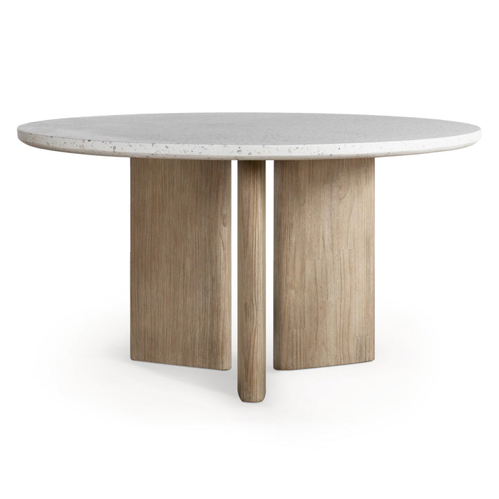 MEKA ROUND INDOOR-OUTDOOR TERRAZZO TOP DINING TABLE