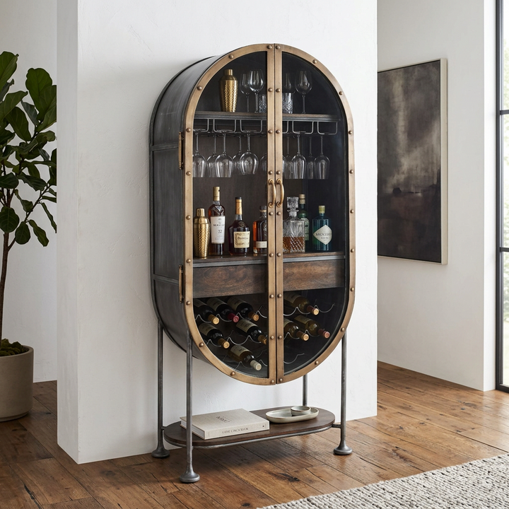 MELBOURNE INDUSTRIAL IRON BAR CABINET