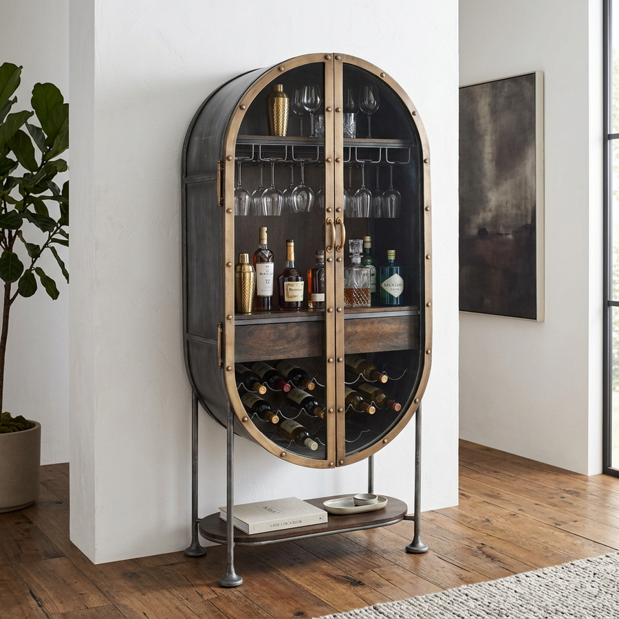 MELBOURNE INDUSTRIAL IRON BAR CABINET