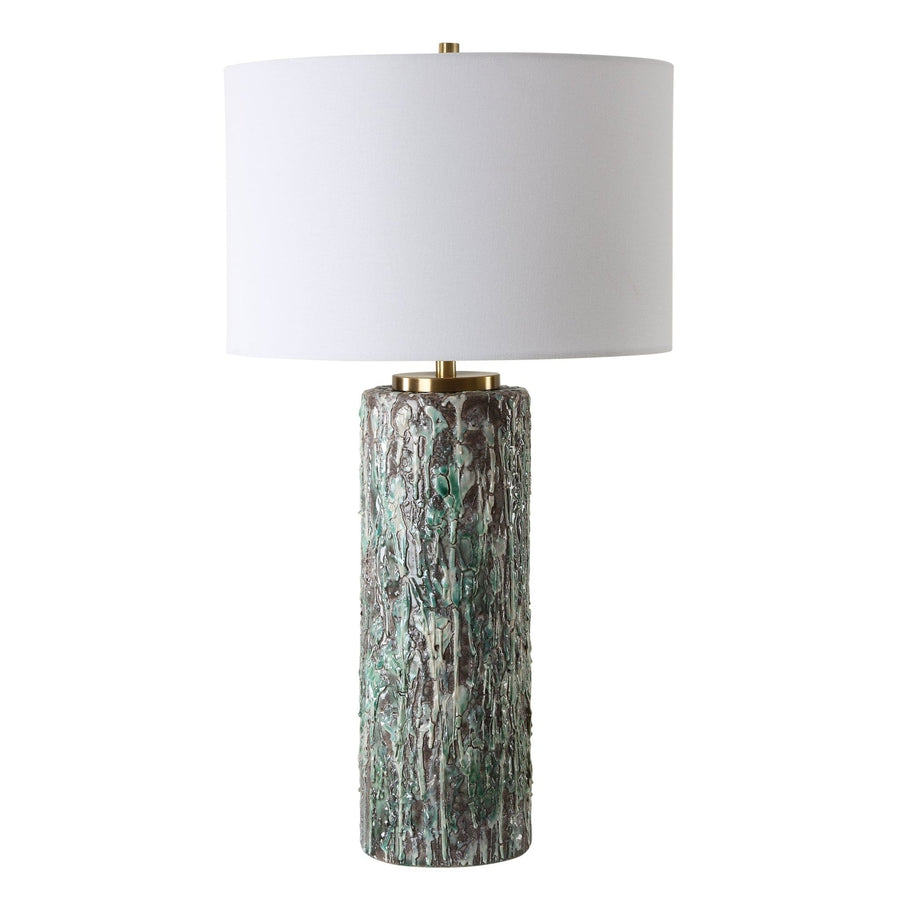 MELTDOWN IVORY TEAL TABLE LAMP