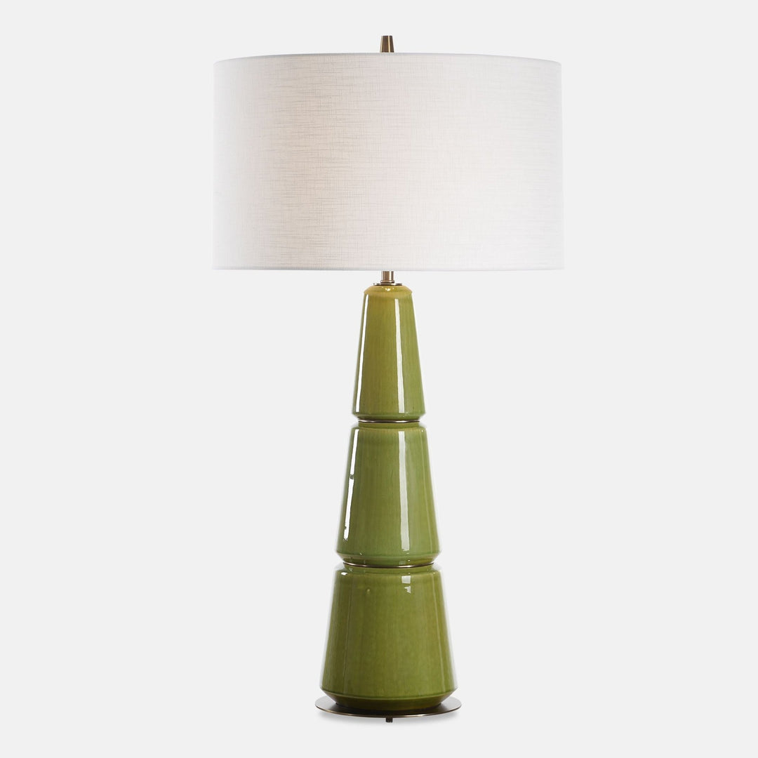 MENDELL MOSS GREEN CERAMIC TABLE LAMP