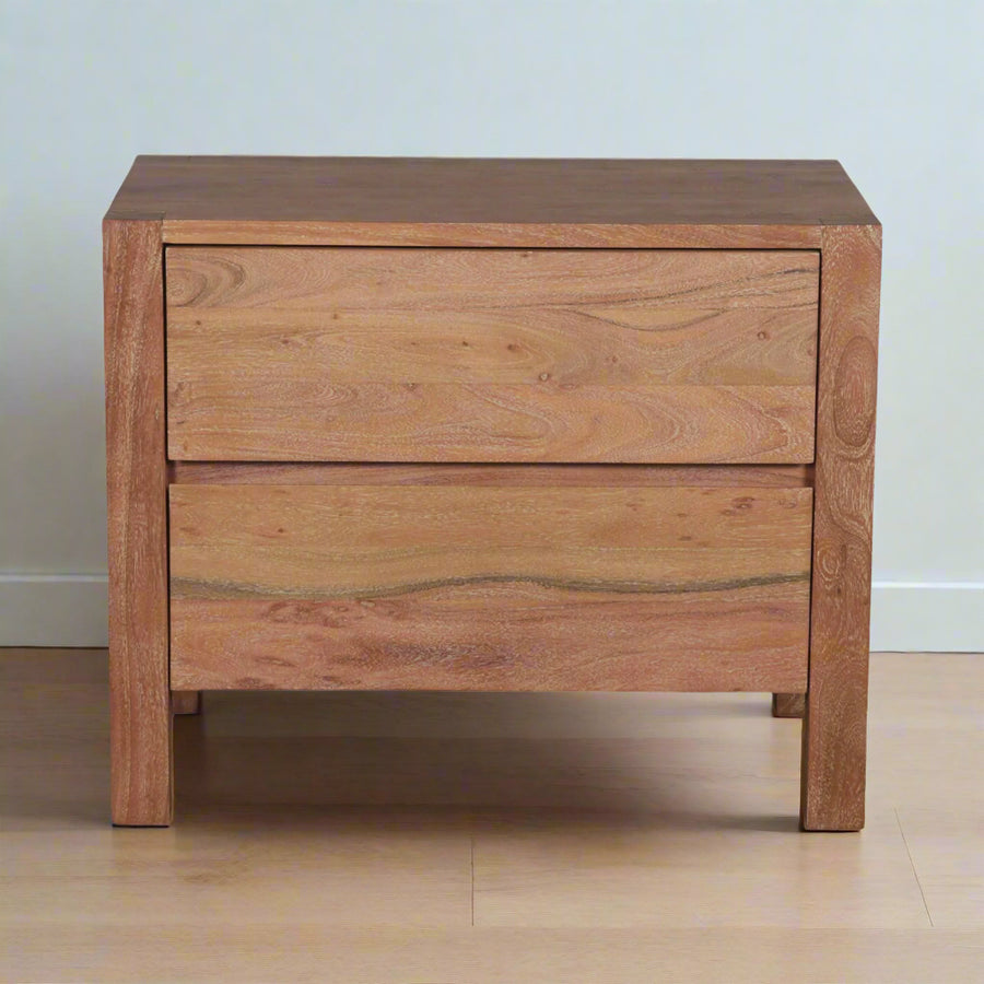 MESA BRUSHED ACACIA WOOD NIGHTSTAND