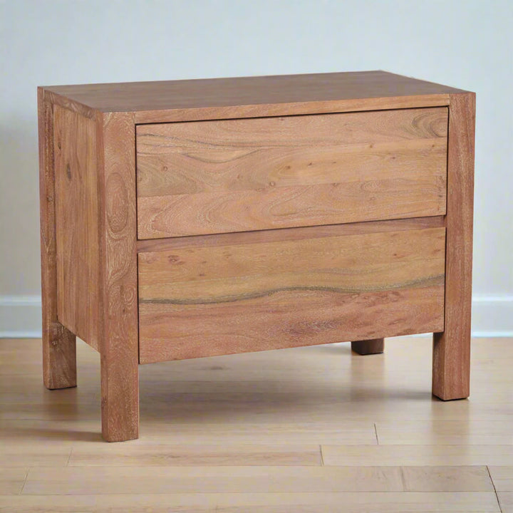 MESA BRUSHED ACACIA WOOD NIGHTSTAND